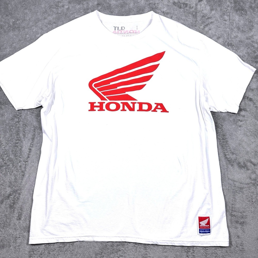 Honda Wing Logo Graphic T‎ Shirt White Troy Lee Designs Men's 2XL
